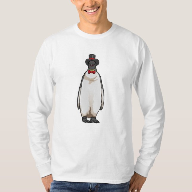Camiseta Pingüino como Caballero con Gorra (Anverso)