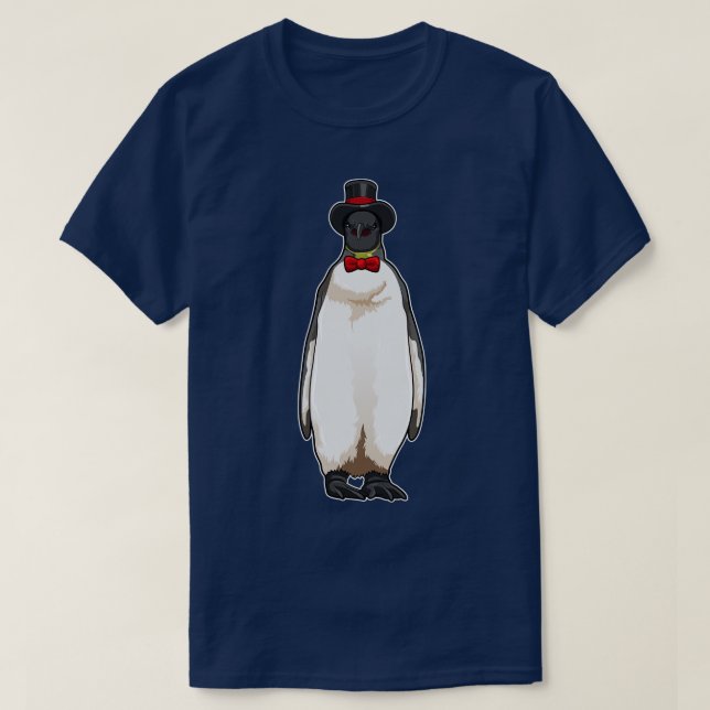Camiseta Pingüino como Caballero con Gorra (Diseño del anverso)
