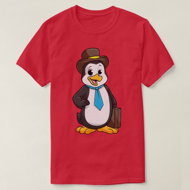 Camiseta Pingüino como empresario con una breve presentació (Diseño del anverso)
