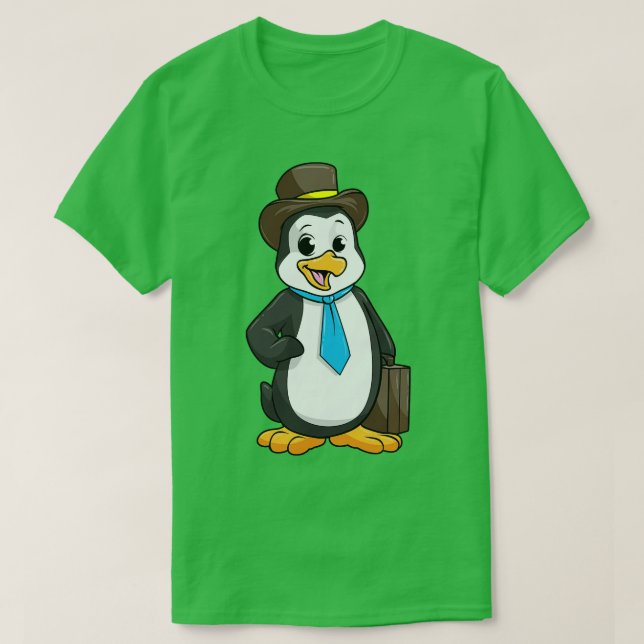 Camiseta Pingüino como empresario con una breve presentació (Diseño del anverso)