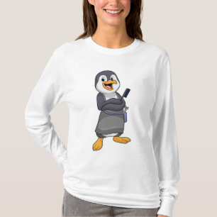 Camiseta Pingüino como estilista del pelo con comb