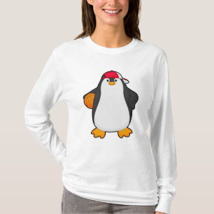 Camiseta Pingüino como jugador de baloncesto con baloncesto