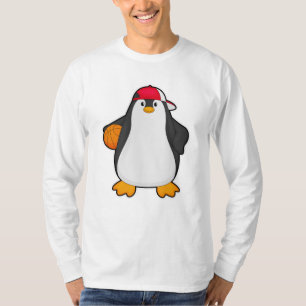Camiseta Pingüino como jugador de baloncesto con baloncesto