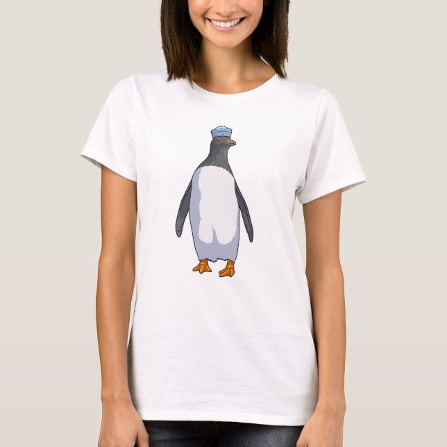 Camiseta Pingüino como marinero con Gorra (Anverso)