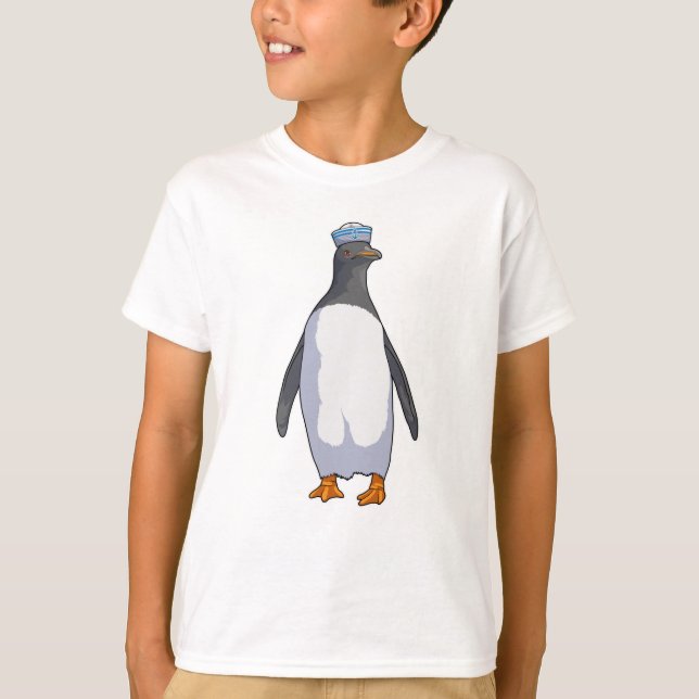 Camiseta Pingüino como marinero con Gorra (Anverso)