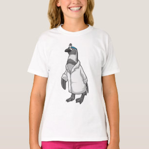 Camiseta Pingüino como Médica con abrigo de Médica