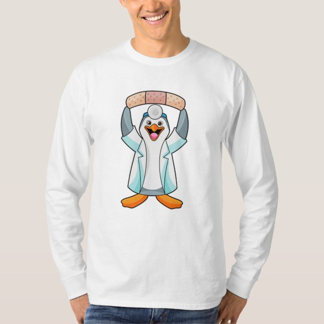 Camiseta Pingüino como Médica con yeso (Anverso)