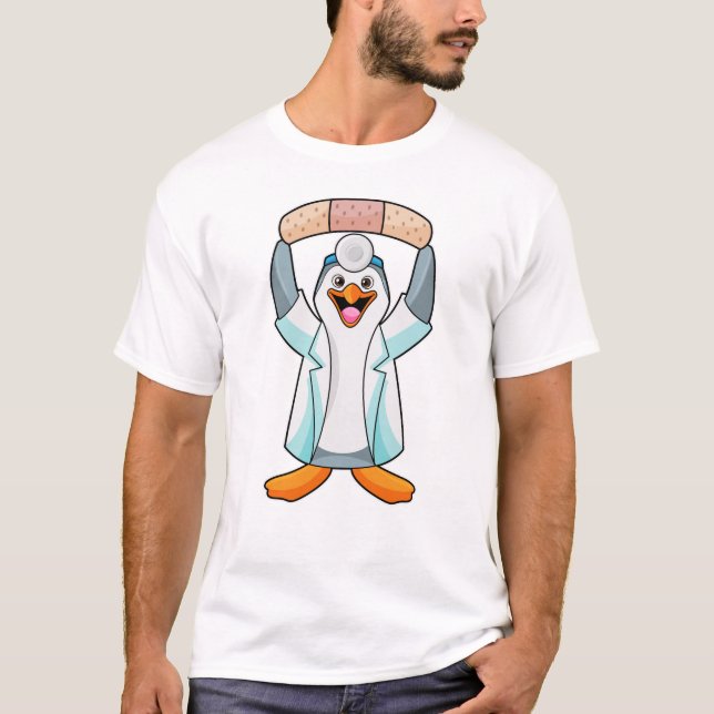 Camiseta Pingüino como Médica con yeso (Anverso)