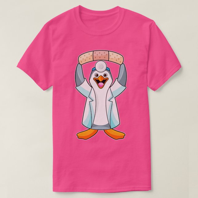 Camiseta Pingüino como Médica con yeso (Diseño del anverso)