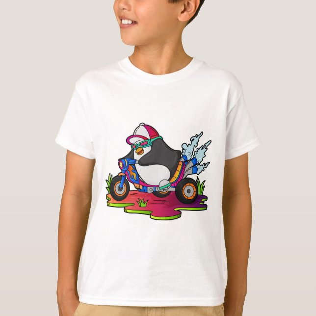 Camiseta Pingüino como motociclista (Anverso)