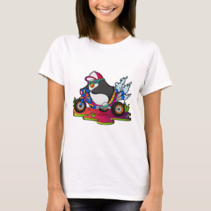 Camiseta Pingüino como motociclista