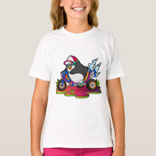 Camiseta Pingüino como motociclista