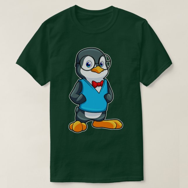 Camiseta Pingüino como nervioso con gafas (Diseño del anverso)
