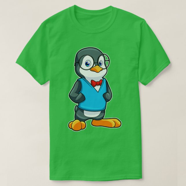 Camiseta Pingüino como nervioso con gafas (Diseño del anverso)