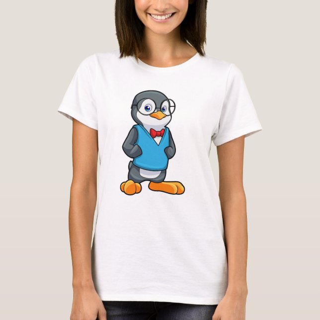Camiseta Pingüino como nervioso con gafas (Anverso)