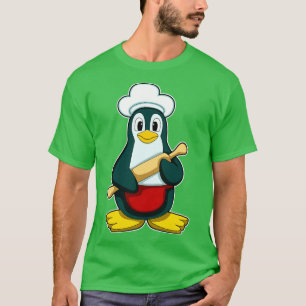 Camiseta Pingüino como panadero con pasador de rodillos