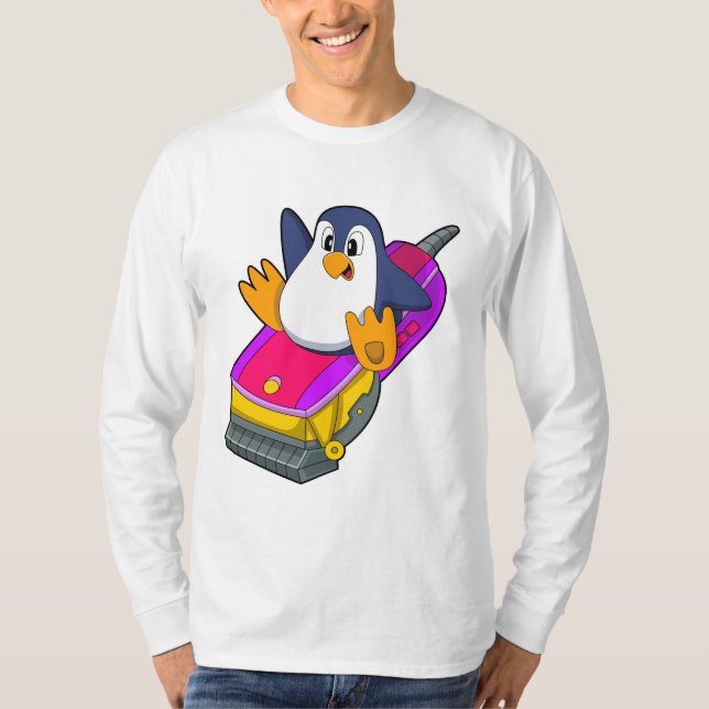 Camiseta Pingüino como peluquero con Razor (Anverso)