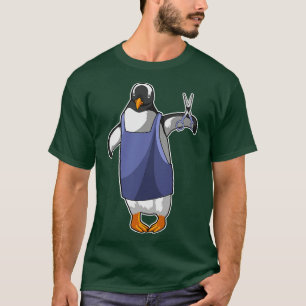 Camiseta Pingüino como peluquero con tijeras