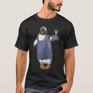Camiseta Pingüino como peluquero con tijeras