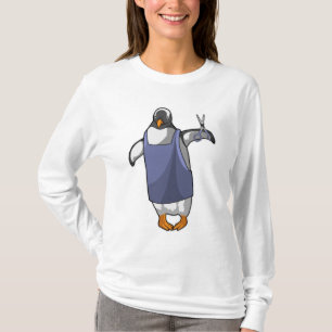 Camiseta Pingüino como peluquero con tijeras
