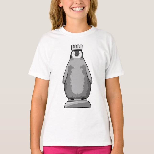 Camiseta Pingüino como pieza de ajedrez Rey (Anverso)