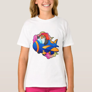 Camiseta Pingüino como piloto con avión