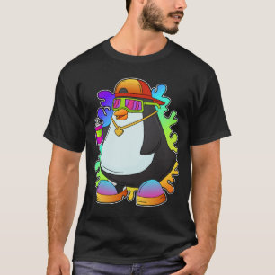 Camiseta Pingüino como pintor con rociado