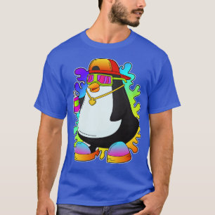 Camiseta Pingüino como pintor con rociado