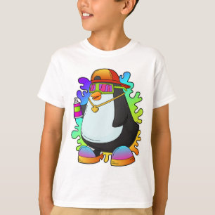 Camiseta Pingüino como pintor con rociado