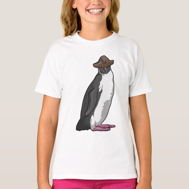 Camiseta Pingüino como pirata con Gorra (Anverso)
