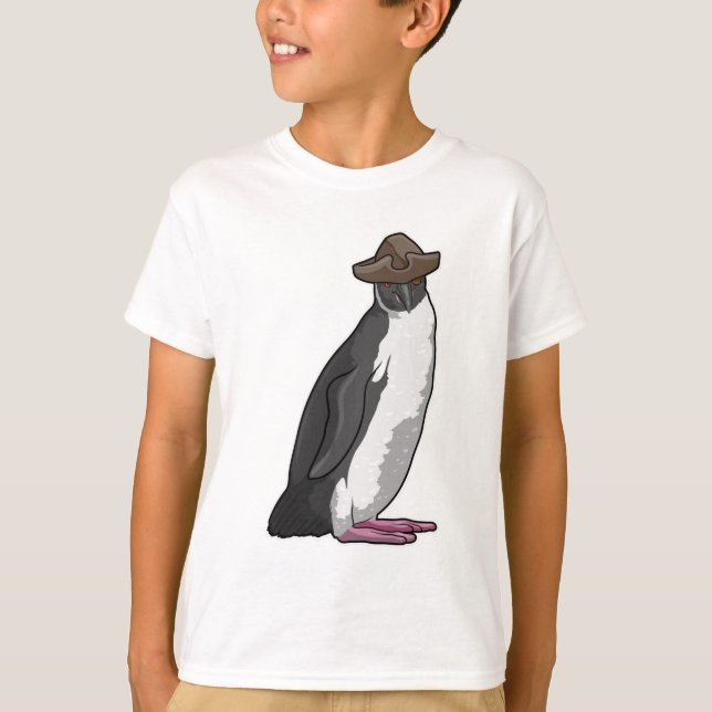 Camiseta Pingüino como pirata con Gorra (Anverso)