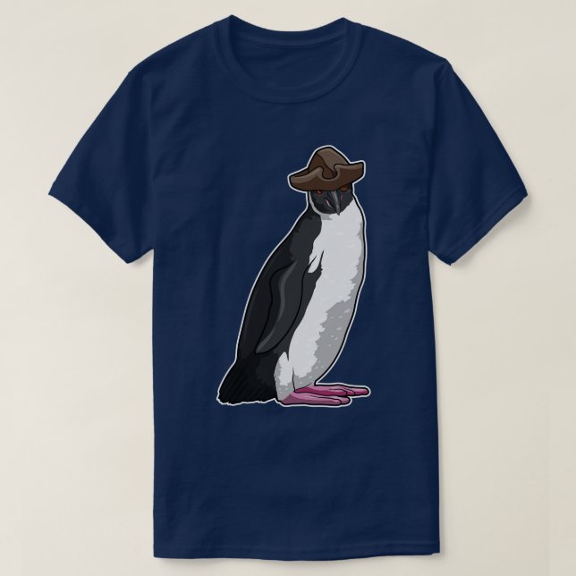 Camiseta Pingüino como pirata con Gorra (Diseño del anverso)