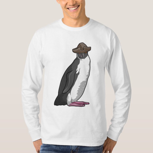 Camiseta Pingüino como pirata con Gorra (Anverso)