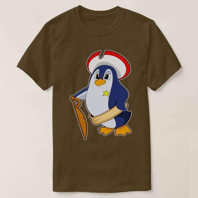 Camiseta Pingüino como pirata con Gorra 1 (Diseño del anverso)