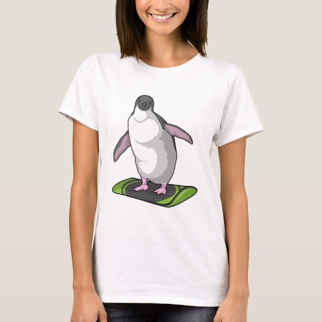 Camiseta Pingüino como snowboard (Anverso)