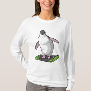 Camiseta Pingüino como snowboard