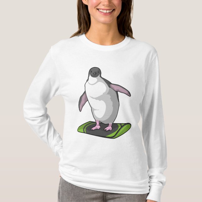 Camiseta Pingüino como snowboard (Anverso)