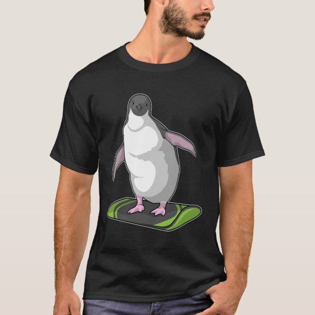 Camiseta Pingüino como snowboard (Anverso)