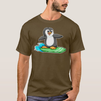 Camiseta Pingüino como Surfista con Surfboard 2