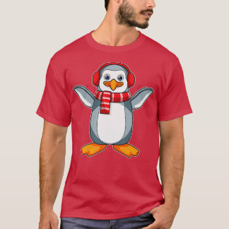 Camiseta Pingüino con audífono escarlata