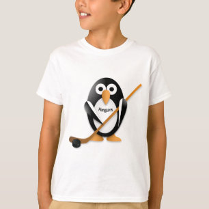 Camiseta Pingüino con bastón de hockey