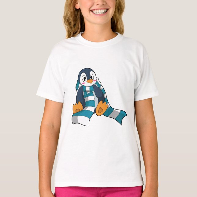 Camiseta Pingüino con bufanda (Anverso)