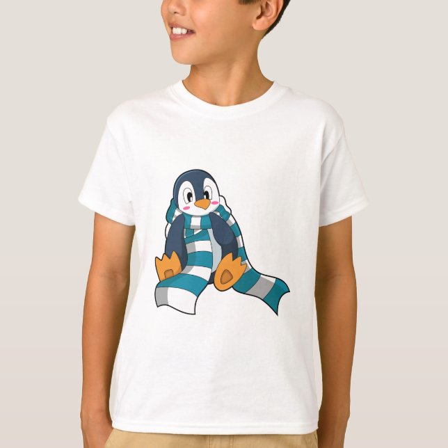 Camiseta Pingüino con bufanda (Anverso)