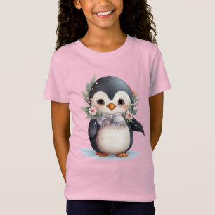 Camiseta Pingüino con bufanda y holly