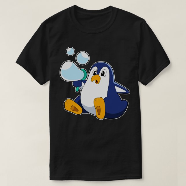 Camiseta Pingüino con burbujas de jabón (Diseño del anverso)