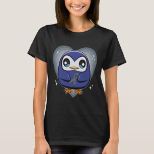 Camiseta Pingüino Con Cinta De Cinta Conciencia Sobre La Di