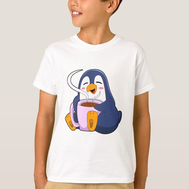 Camiseta Pingüino con Copa de Café (Anverso)