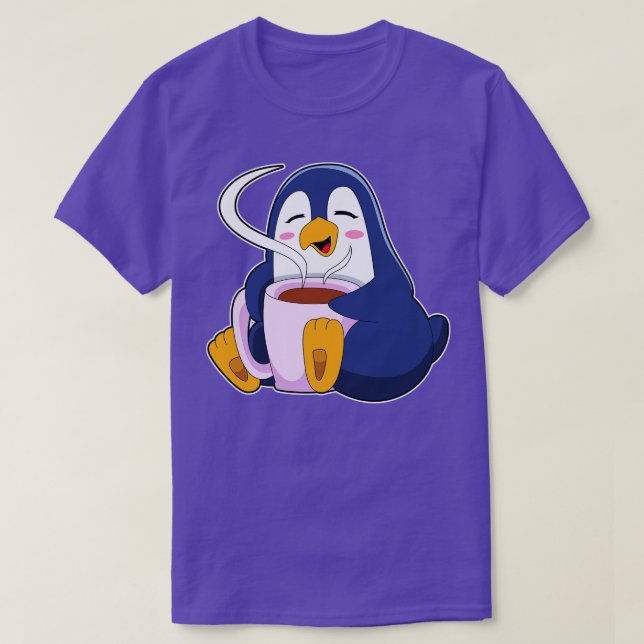 Camiseta Pingüino con Copa de Café (Diseño del anverso)