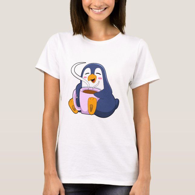 Camiseta Pingüino con Copa de Café (Anverso)