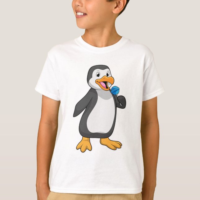 Camiseta Pingüino con dulces de Lollipop (Anverso)